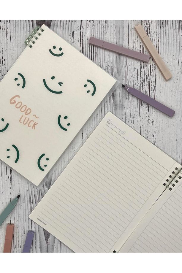 Sevimli Good Luck Desenli Spiralli Binder B5 Defter / Scrapbook /Notebook/Bullet Journal - 2