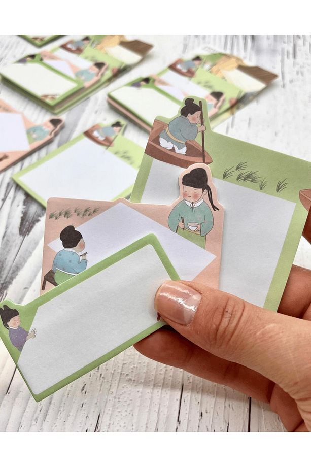 3 Parça Farklı Boyutlarda Yeşil Sticky Note Set / Post-it / Bloknot / Not Kağıdı - 3