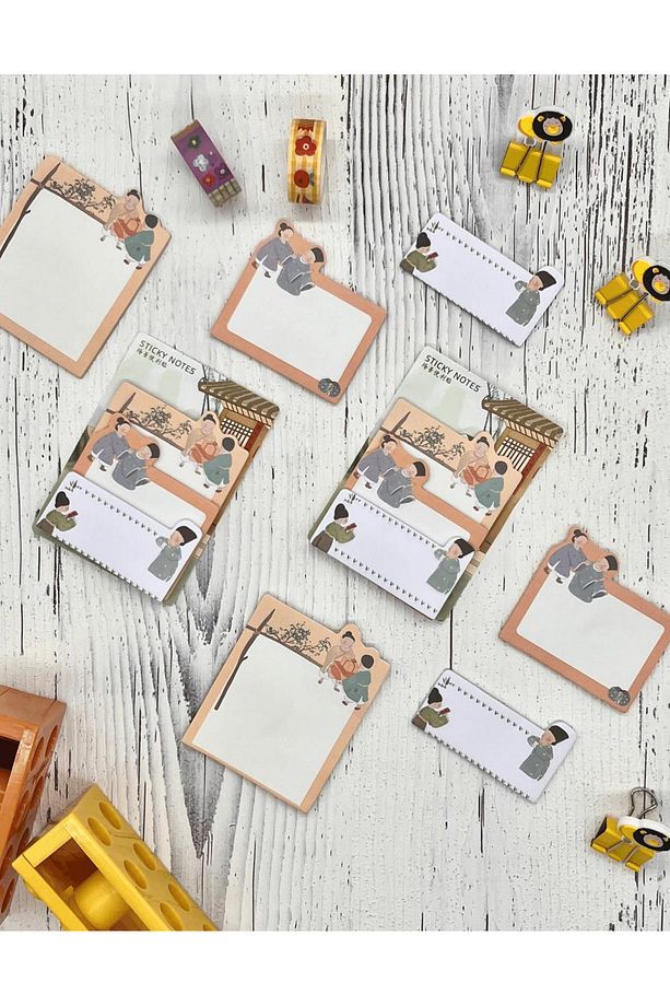 3 Parça Farklı Boyutlarda Turuncu Sticky Note Set / Post-it / Bloknot / Not Kağıdı - 2