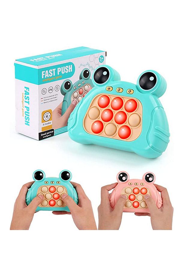 Popit Işıklı Oyun Stres Giderici Çocuk Fidget Kabarcık Elektronik Hızlı Quiçk Push Mavi - 8