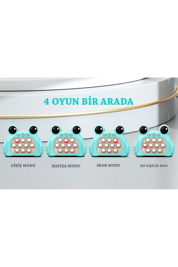 Popit Işıklı Oyun Stres Giderici Çocuk Fidget Kabarcık Elektronik Hızlı Quiçk Push Mavi - 6