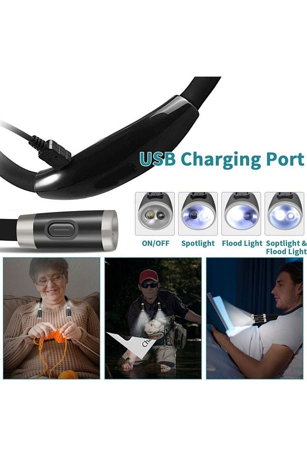 -usb Şarjlı Kitap Okuma Ve Tamir Boyun Askılı Led Işığı - 5