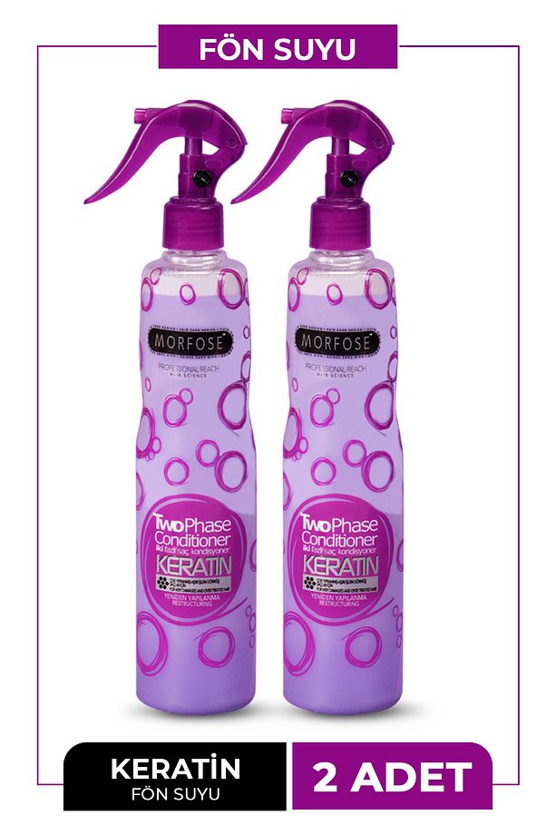 Çift Fazlı Keratinli Mor Fön Suyu 400 Ml X 2 Adet - 1
