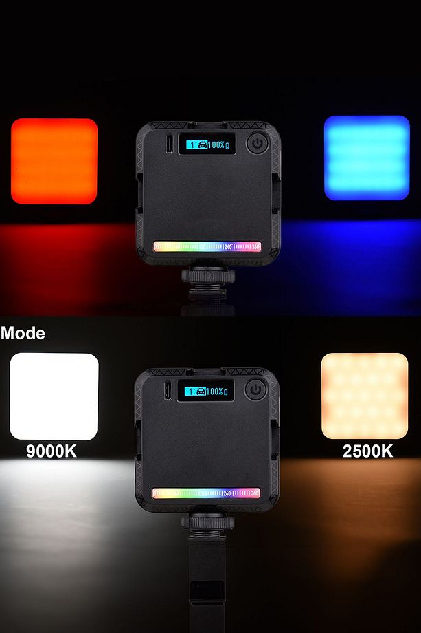 Şarjlı 100 LED Selfie Video Kamera Işığı Tripod Uyumlu ve Mandallı 3500-6500 ,Dimmer Ayarlı - 5