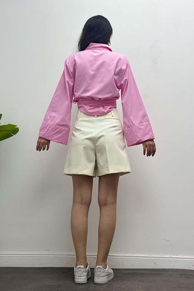 Kadın Bağlamalı Gömlek - 4