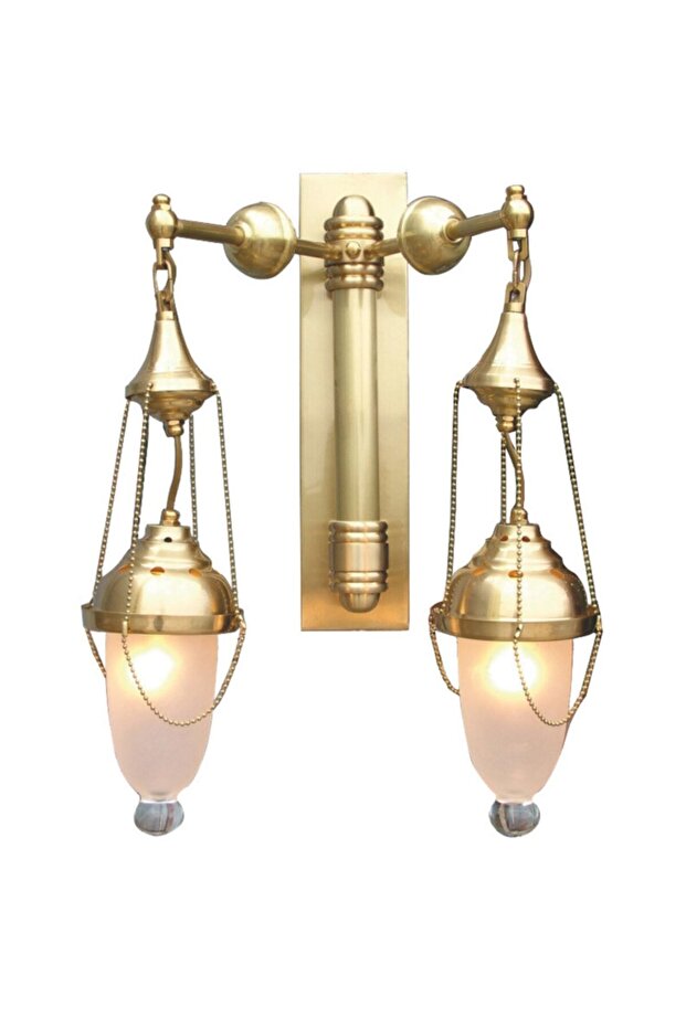 Osmanlı Model Duvar Lambası - Iki Kollu Pirinç Aplik - 1