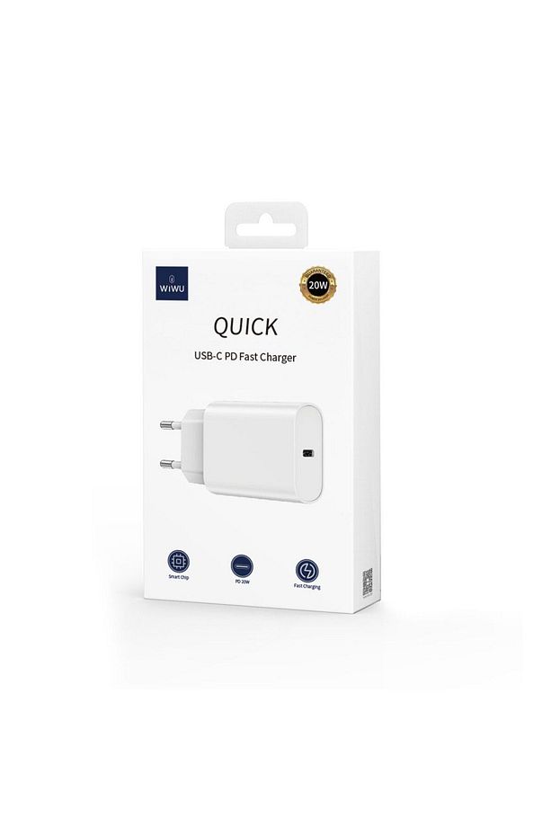 20W Şarj Adaptörü Wiwu Wi-U001 Quick Tek Bağlantılı Type-C PD Hızlı Şarj Başlığı - 5