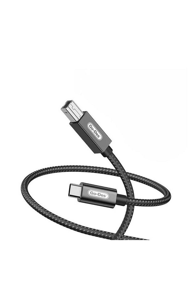 Go Des Gd-hm837 Type-c To Usb-b 2.0 Örgülü Data Yazıcı Kablosu 2 Metre - 1