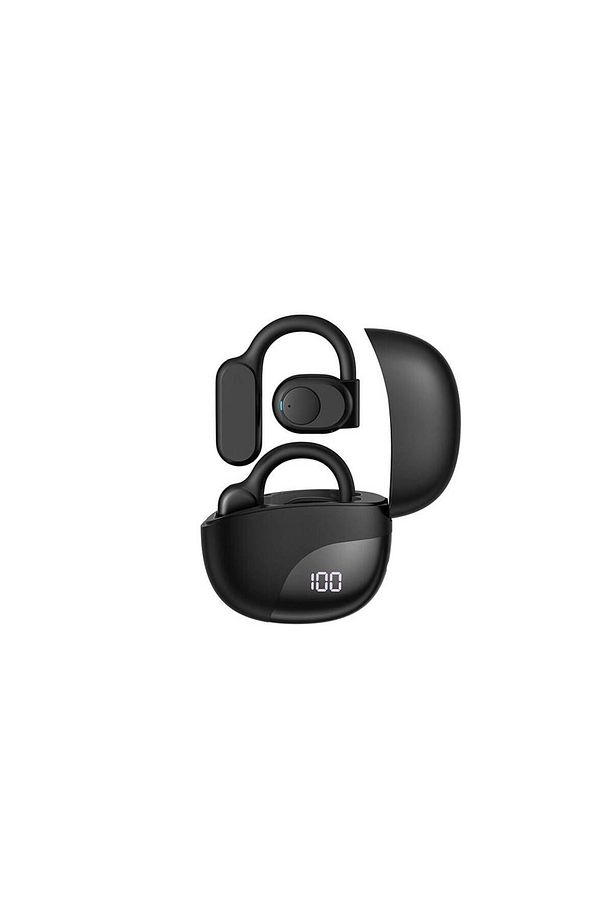 Kulak İçi Bluetooth Kulaklık Dijital Şarj Göstergeli Wiwu T20 Openbuds TWS V5.3 Siyah - 4