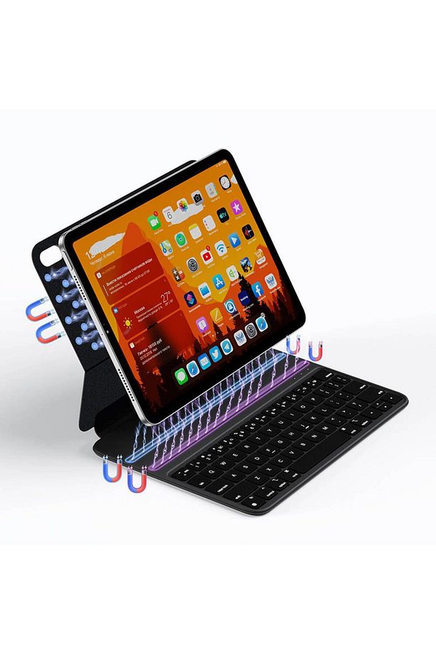 iPad Pro 11 2021 (3.Nesil) Uyumlu Klavyeli Kılıf Wiwu F16 Standlı ve Magnetik Tasarımlı - 5