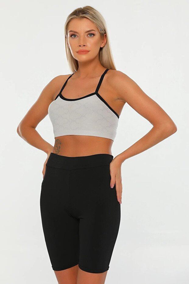 Μαύρο ψηλόμεσο κολάν Lycra - 2