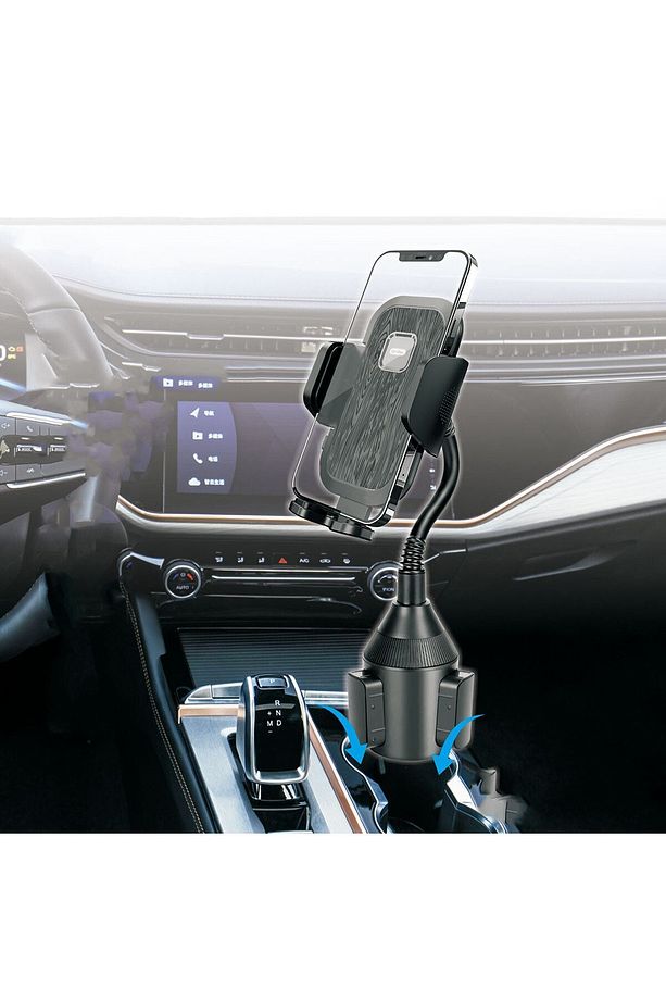 Araç İçi Bardaklık Girişi Telefon Tutucu Go Des GD-HD766 Güçlü Tutuş 360 Derece Dönebilen Başlık - 2