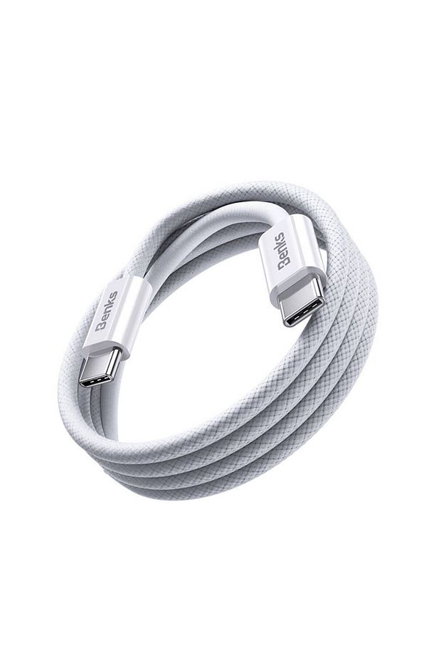 Type-c To Type-c Pd Kablo D46 Örgülü Uyumlu Şarj Ve Data Kablosu 60w 2 Metre 3.0 Beyaz - 1