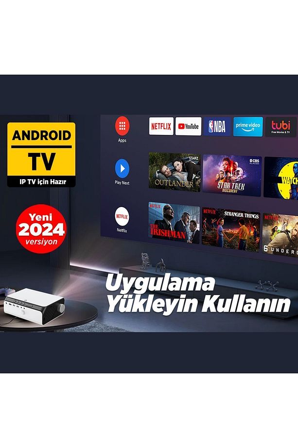 Leisure 495w Android Tv 4k Destekli Projeksiyon Cihazı 5gwi-fi 5.1bluetooth 220 Inç Ekran Dolby Ses - 3