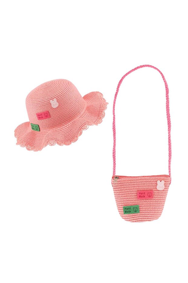 KITTI 24715-01 GIRL'S 52 CM STRAW HAT WITH BAG