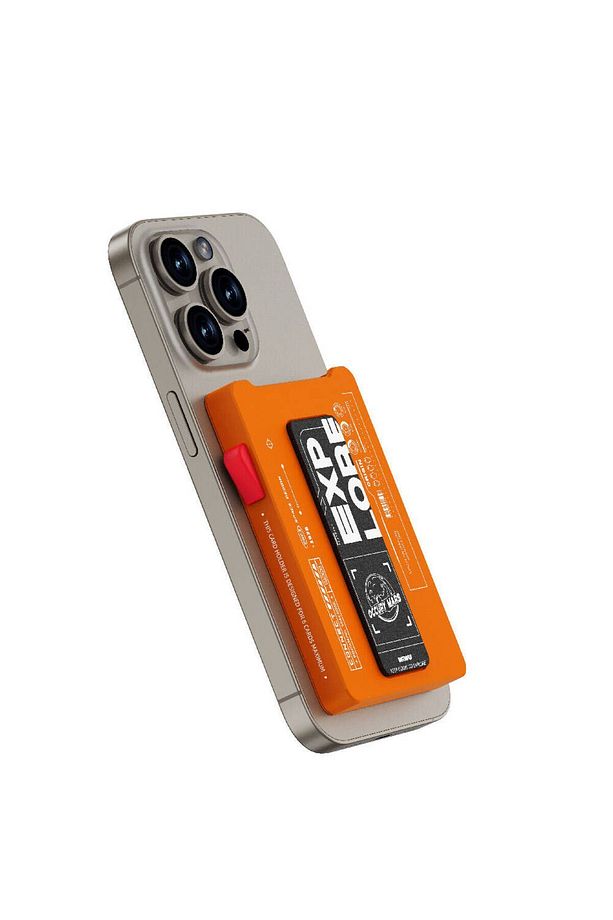 Pop-Up Buton Tasarımlı 6 Hazneli Magnetik Standlı Kartlık Wiwu MW-002 Turuncu - 2