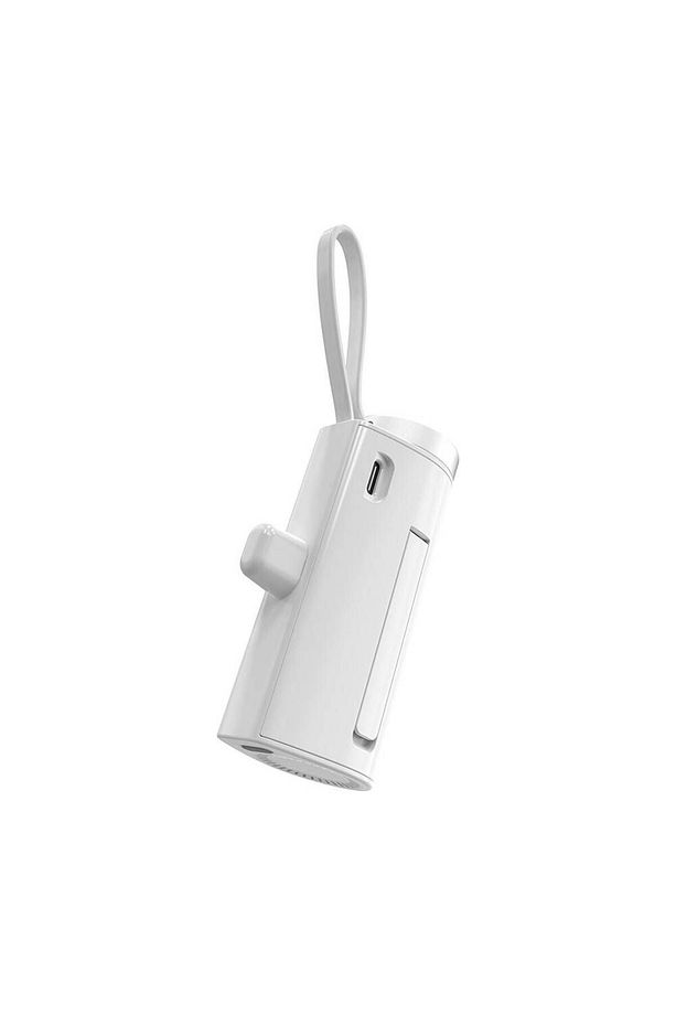 Mini Powerbank Type-C PD Wiwu Wi-W026 Capsule Serisi 2in1 Taşınabilir Standlı Askılı 5000mAh Beyaz - 4
