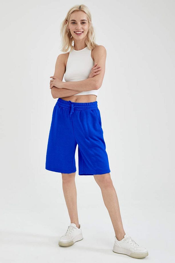 Comfort Label Bağcıklı Oversize Uzun Unisex Bermuda Şort - 2