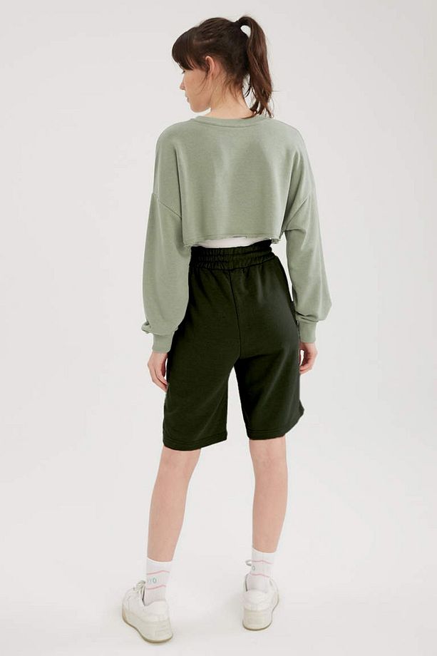 Comfort Label Bağcıklı Oversize Uzun Unisex Bermuda Şort - 3