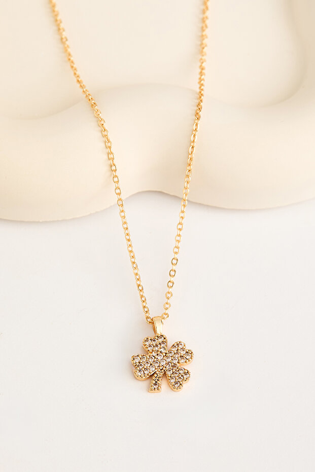 Yonca Model Gold Kolye - 3