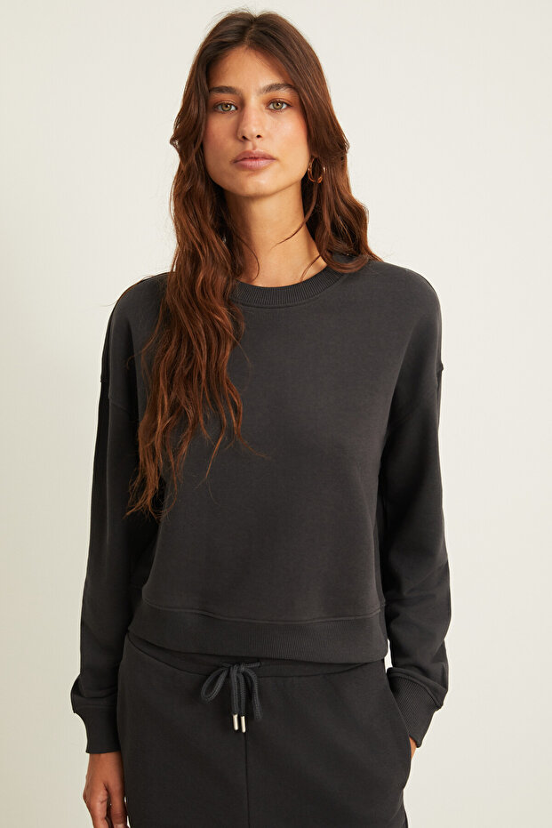 VESNA Kadın Regular Antrasit Sweatshirt - 3