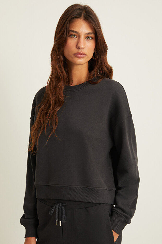 VESNA Kadın Regular Antrasit Sweatshirt - 1