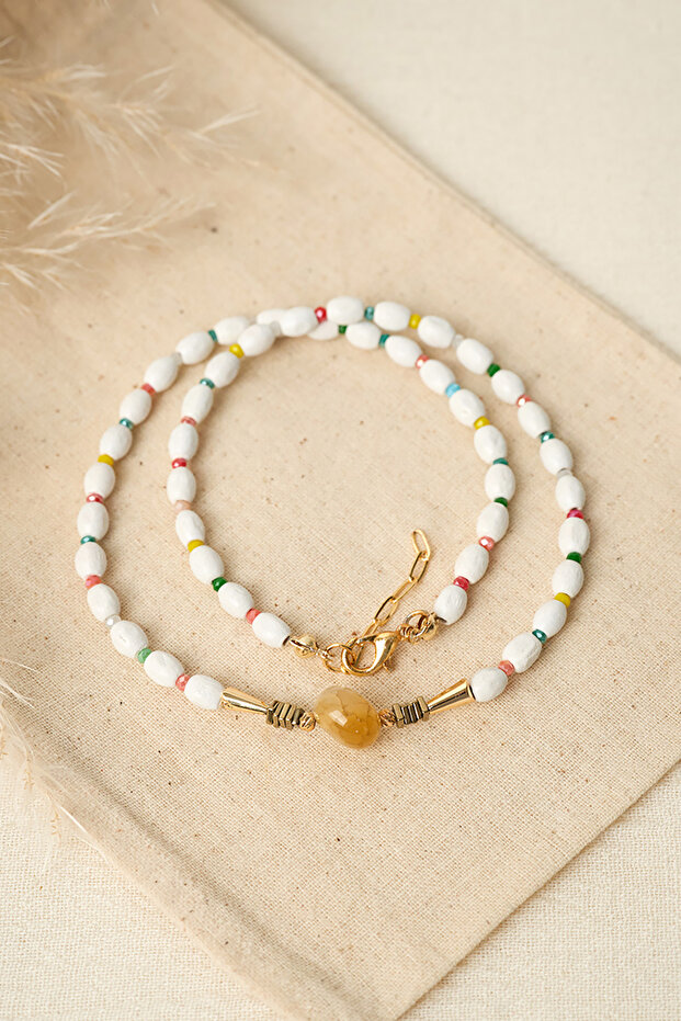 Women's Colorful Embellished Necklace