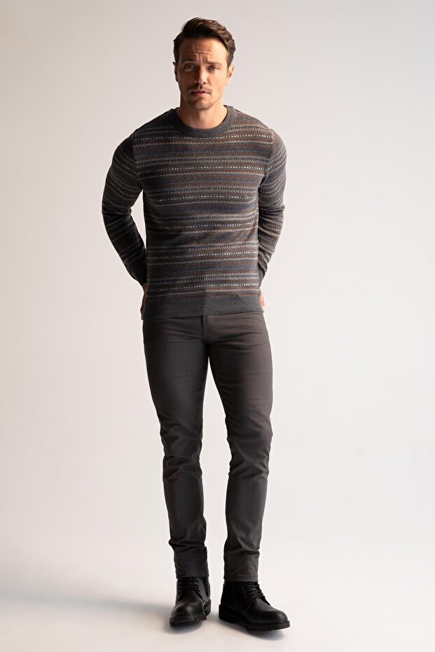 Regular Fit Bisiklet Yaka Kazak - 2