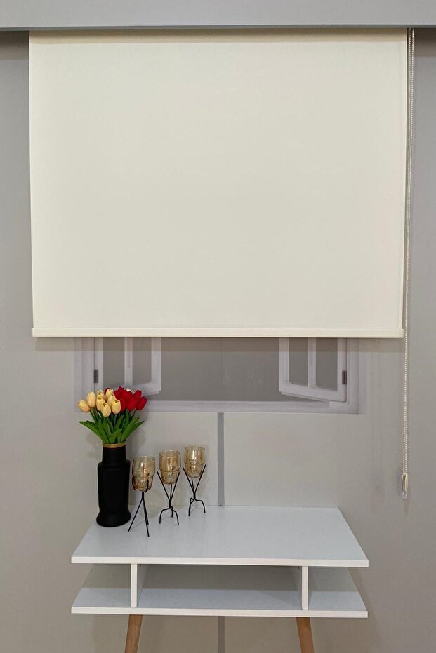 Volper Mat Kalın Kumaş Stor Perde Krem - 1