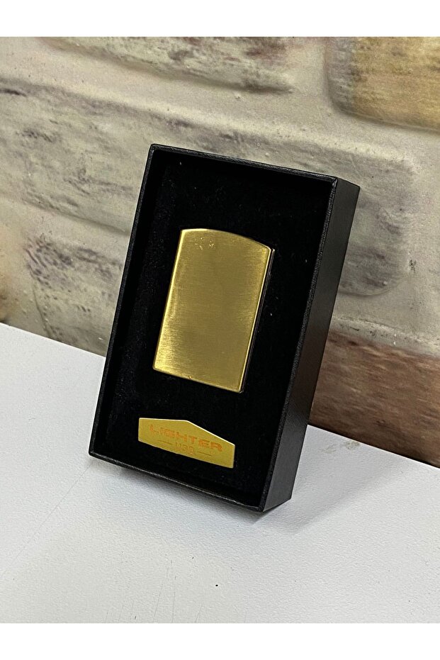 Usb Şarjlı Elektrikli Sarı Gold Kişiye Özel Çakmak - 3