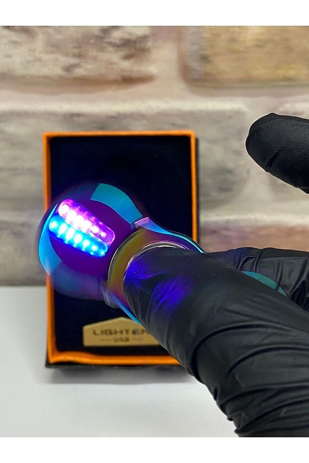 Ledli Özel Üretim Usb Şarjlı Stres Çark Gökkuşağı Çakmak - 9