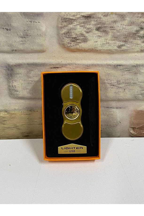 Ledli Özel Üretim Usb Şarjlı Stres Çarkı Sarı Çakmak - 1
