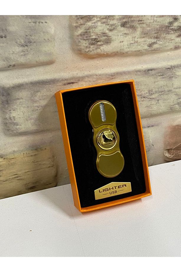 Ledli Özel Üretim Usb Şarjlı Stres Çarkı Sarı Çakmak - 4