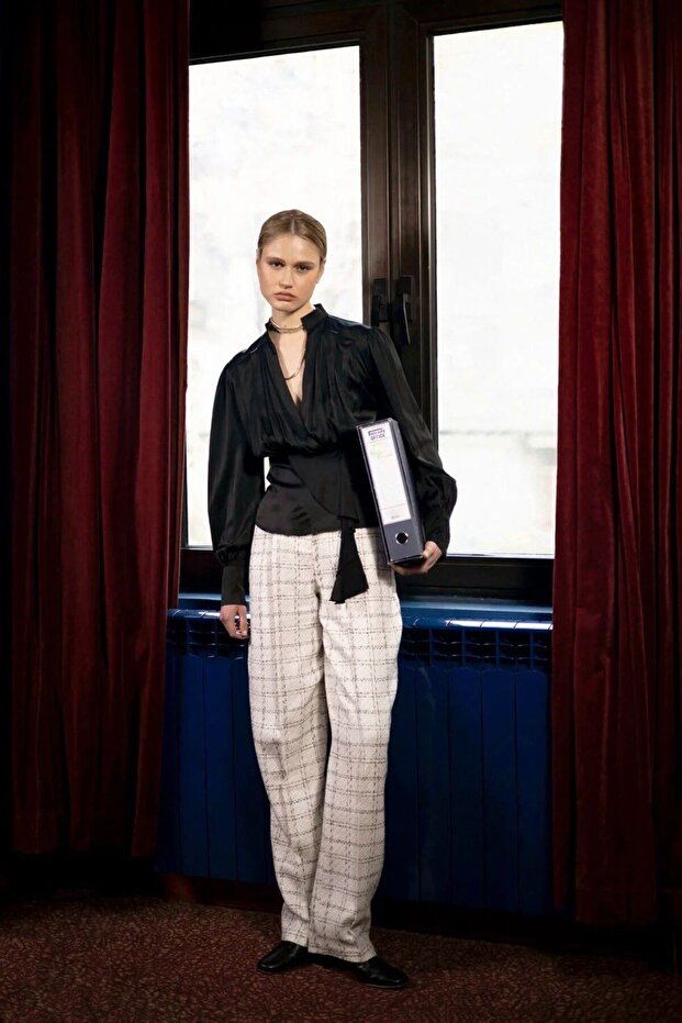 Siyah İpek Gömlek - 2