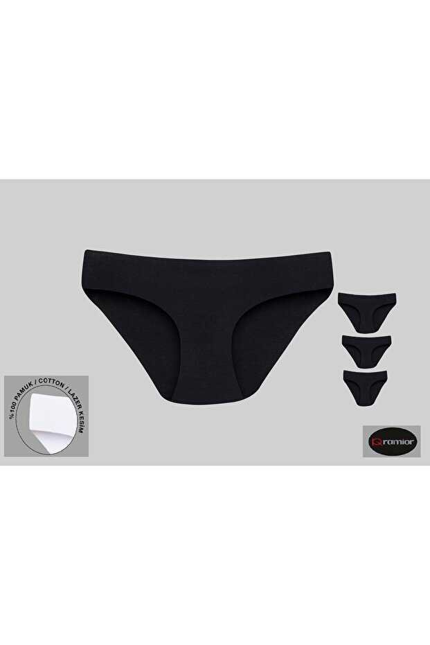 3-Piece Laser Cut Women's Panties Set – Non-Marking D Stitch-Free Comfortable Model