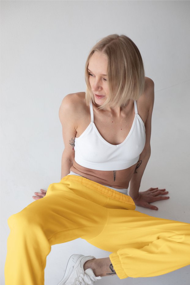 Yellow Pocket Oversize Sweatpants