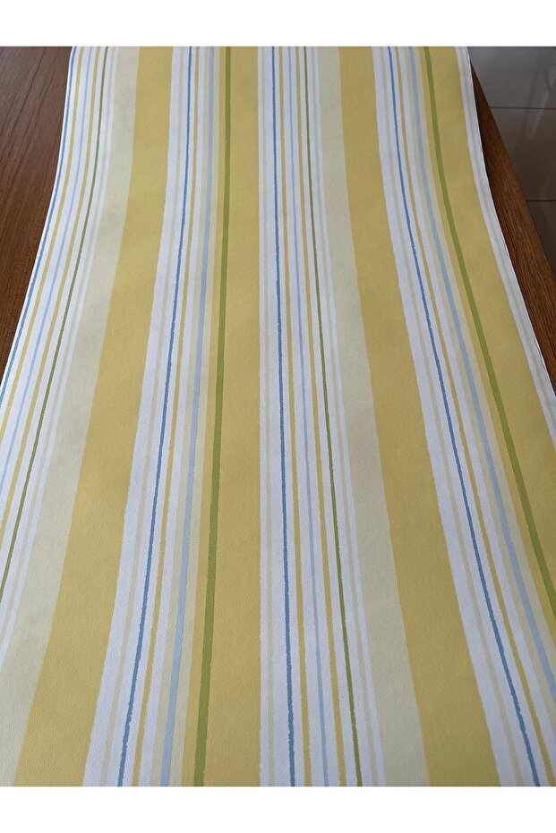 Sarı Çizgili Ithal Duvar Kağıdı (5m²) - 1