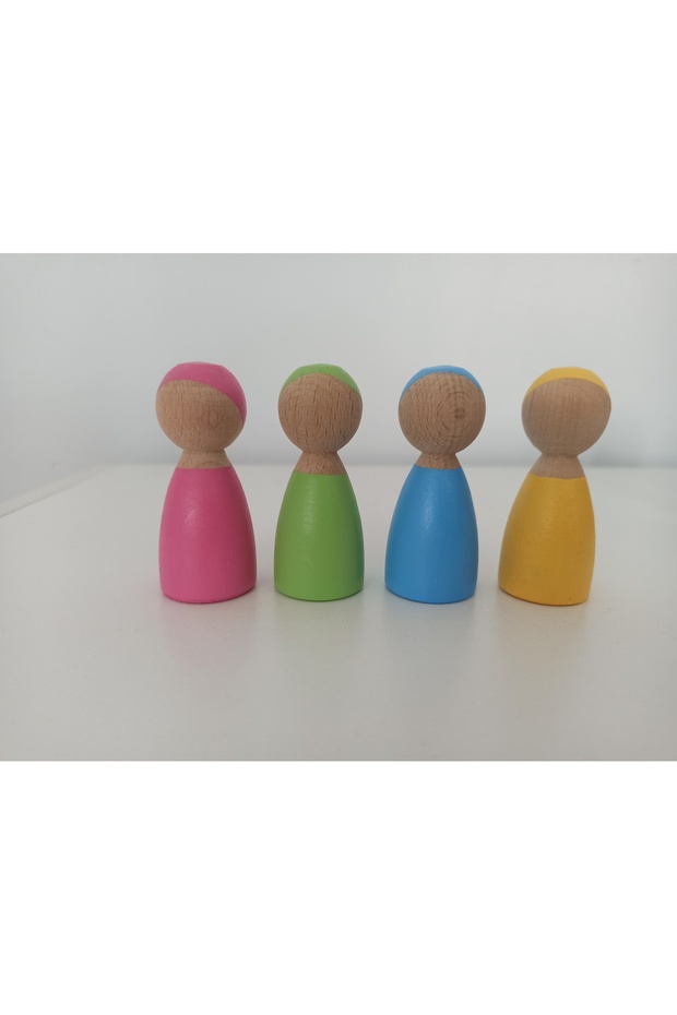 Wooden Toy Pegbebek Colorful Pegdoll-4-Peg Set-3