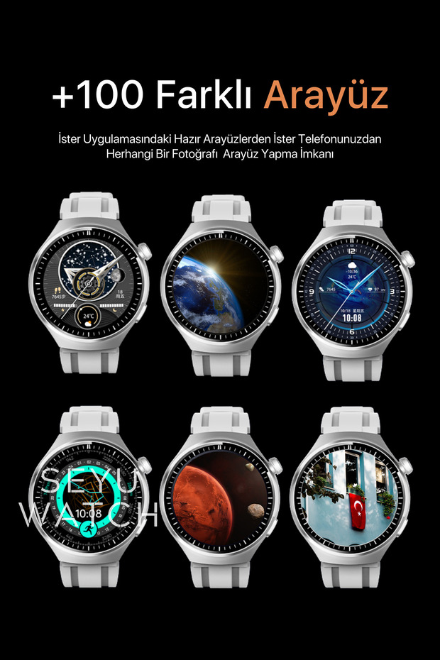 Watch Hx Pro Akıllı Saat Iphone Ve Android Telefonlara Uyumlu Gümüş Smartwatch - 6
