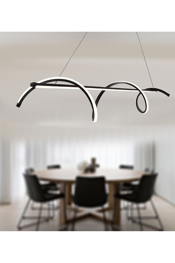 TT038-SY TT Aydınlatma Kıvrımlı Masa Üstü Modeli Siyah ( Gün ışığı ) Led Avize - 3