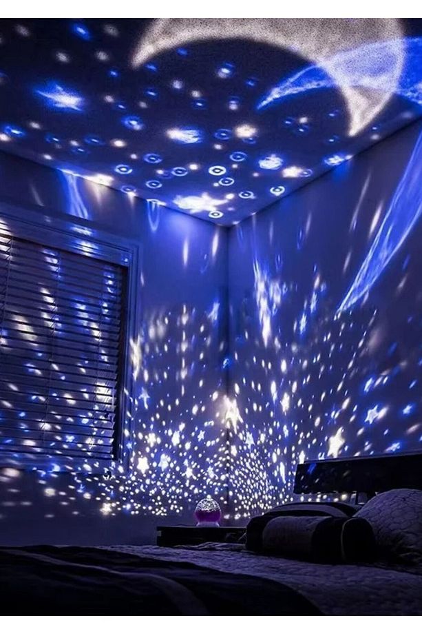 Renkli Yıldızlı Gökyüzü Projeksiyon Gece Lambası Disko Topu - Gece Lambası - - 3