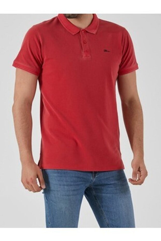 Men's Logo Printed Polo Neck T-shirt Kelebe St1376