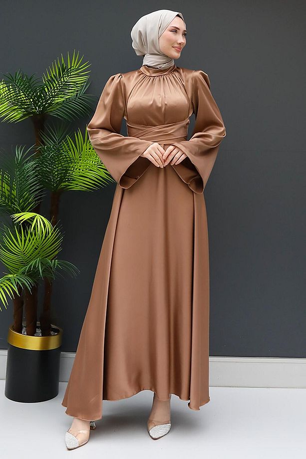 Nazlı Tesettür Elbise Sütlükahve - 3