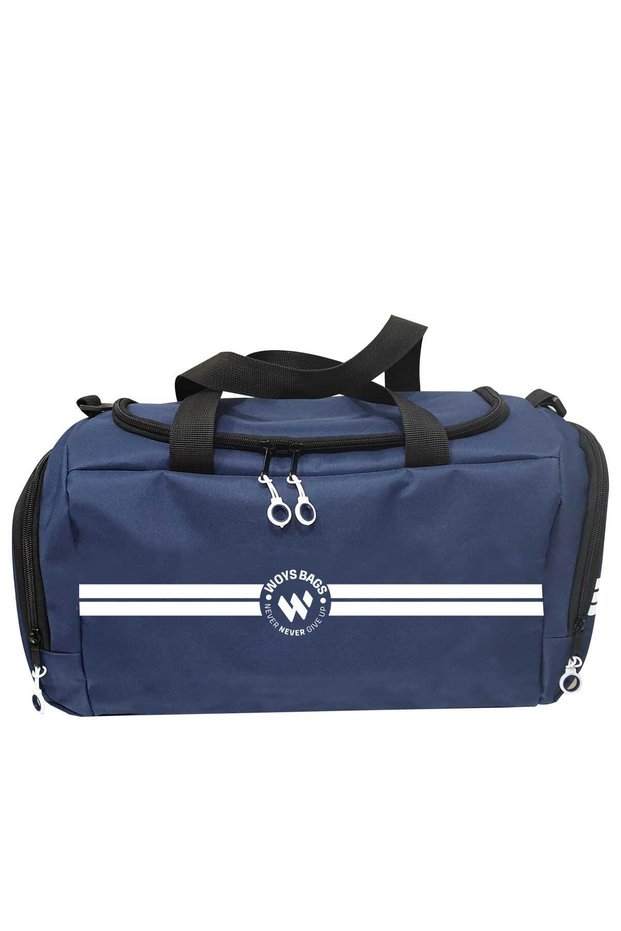 Bags Navy Blue Large Size Women's Sports and Travel Bag with Shoulder Strap Waterproof Fabric