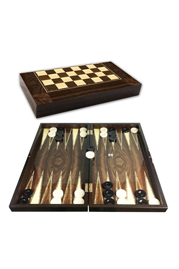 Polyester Walnut Backgammon - 1
