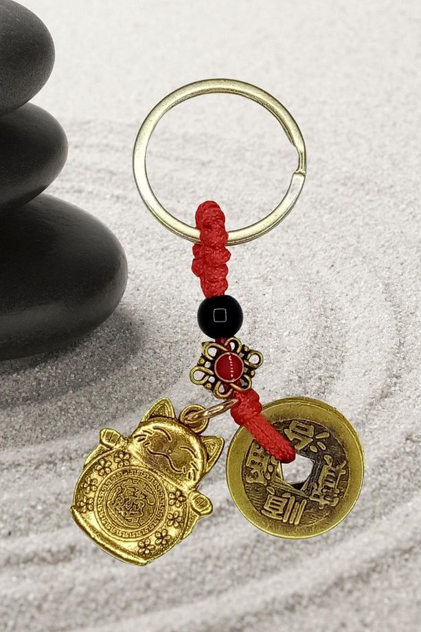 Feng Shui Şans ve Bereket Beşli Set Bagua Ayna Para Dragon ve Maneki Neko - 6