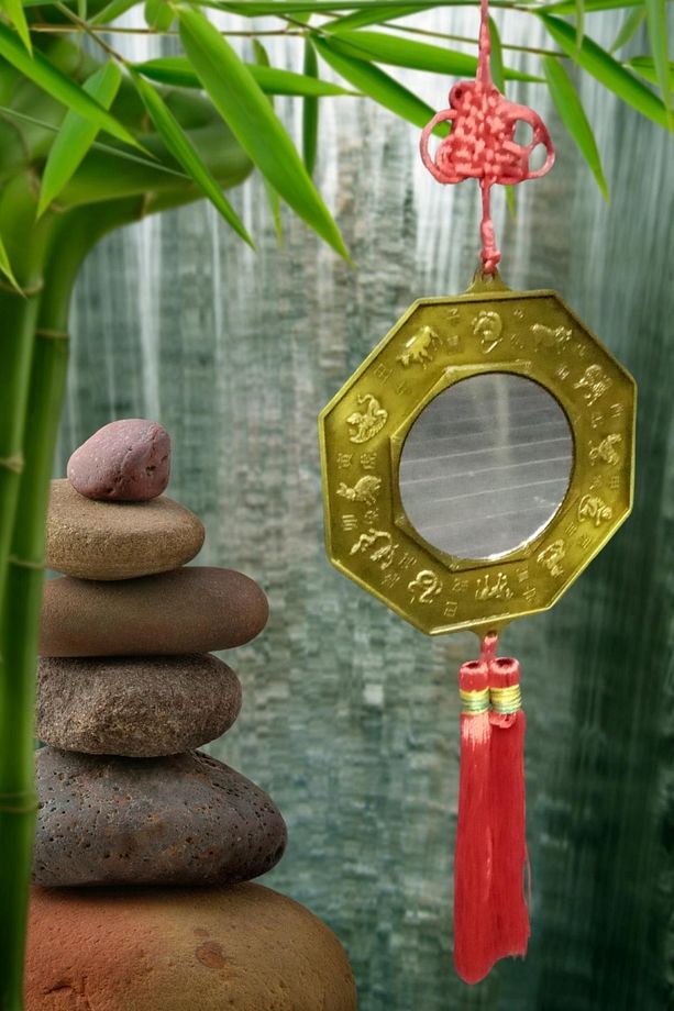 Feng Shui Şans ve Bereket Beşli Set Bagua Ayna Para Dragon ve Maneki Neko - 2