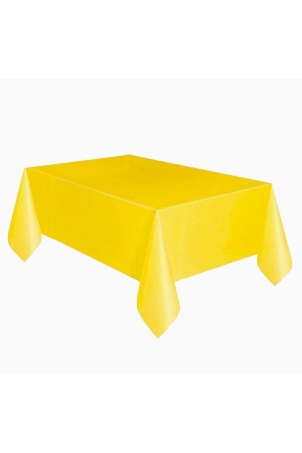 Disposable Plastic Yellow Color Tablecloth