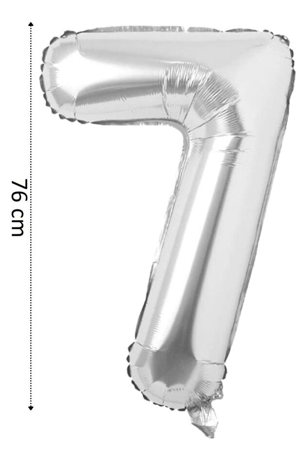 Foil Balloon 7 Number Helium Balloon 76 Cm Silver Color - 7 Years Old Balloon - 7 Years Old Balloon -7 Number Balloon