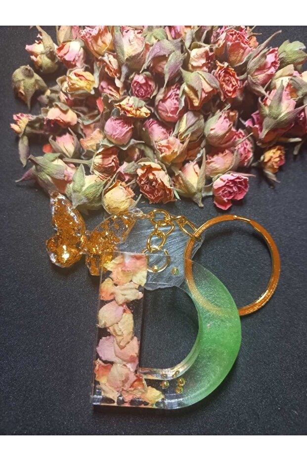 سلسلة مفاتيح إيبوكسي D مصنوعة يدويًا - 1